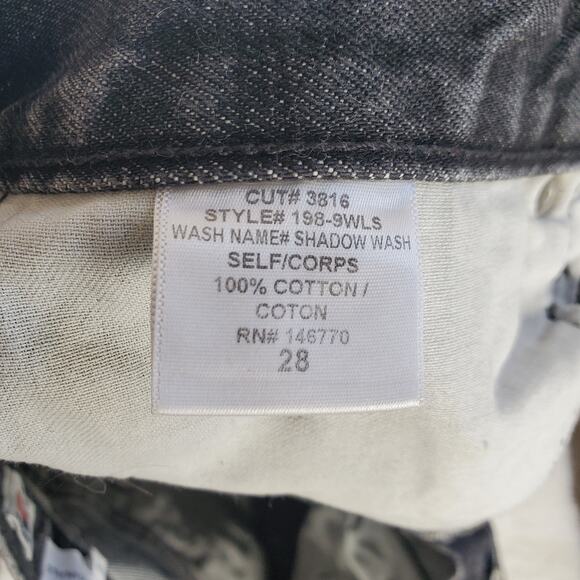 Redone Black Longline Denim Shorts 28 / 6 - Picture 4 of 6